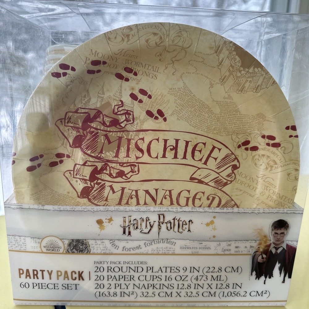 HARRY POTTER  Party Pack Set, 20 Cups, 20 Plates and 20 Napkins, Paper Products